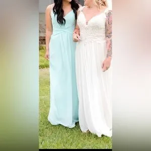 Mori Lee Dresses Mori Lee Twist Front Vneck Bridesmaid Dress In Mint Style 2592 Poshmark